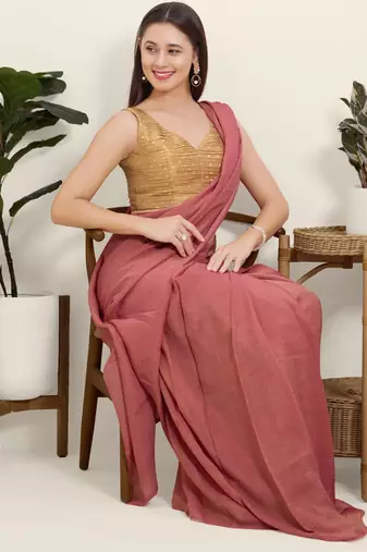 women's tissue padded back open sleeveless saree blouse