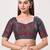 women's brocade padded back open elbow-sleeves saree blouse