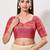 women's brocade padded back open elbow-sleeves saree blouse