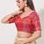 women's brocade padded back open elbow-sleeves saree blouse