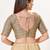 women's brocade padded back open elbow-sleeves saree blouse