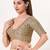 women's brocade padded back open elbow-sleeves saree blouse