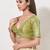 women's brocade padded back open elbow-sleeves saree blouse