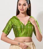 women's cotton padded back open elbow-sleeves saree blouse