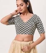women's crocheo padded back-open elbow-length-sleeves saree blouse