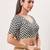 women's crocheo padded back-open elbow-length-sleeves saree blouse