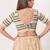 women's crocheo padded back-open elbow-length-sleeves saree blouse
