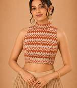 women's net padded back open sleeveless saree blouse