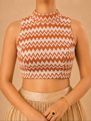 women's net padded back open sleeveless saree blouse 4