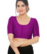 women's mulbury silk blend  padded front open elbow-sleeves saree blouse