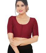 women's mulbury silk blend  padded front open elbow-sleeves saree blouse