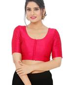 women's mulbury silk blend  padded front open elbow-sleeves saree blouse