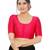 women's mulbury silk blend  padded front open elbow-sleeves saree blouse