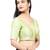 women's mulbury silk blend  padded front open elbow-sleeves saree blouse