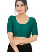 women's mulbury silk blend  padded front open elbow-sleeves saree blouse