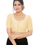 women's mulbury silk blend  padded front open elbow-sleeves saree blouse