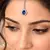 Blue Teardrop Maang Tikka, CZ Stone Indian Bridal Jewelry