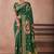 Bottle green banarasi cotton silk kota saree with woven zari work blouse