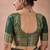 Bottle green banarasi cotton silk kota saree with woven zari work blouse