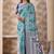 Rama green banarasi cotton silk kota saree with woven zari work, floral pallu and blouse
