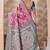 Rani pink banarasi cotton silk kota saree with woven zari work, floral pallu and blouse