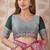 Rani pink banarasi cotton silk kota saree with woven zari work, floral pallu and blouse