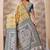 Mustard banarasi cotton silk kota saree with woven zari work, floral pallu and blouse