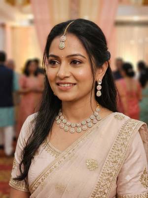 Pista pink necklace set with earrings & maang tikka kundan & agate stone lekar gold plating 4