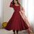 Maroon premium anarkali gown with printed dupatta & pant
