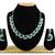 Green color rhodium plating festive wear designer necklace set
