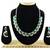Green color rhodium plating festive wear designer necklace set