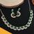 Green color rhodium plating festive wear designer necklace set