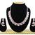 Pink color rhodium plating festive wear designer necklace set