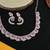 Pink color rhodium plating festive wear designer necklace set