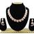 Pink color rhodium plating festive wear designer necklace set