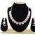 Pink color rhodium plating festive wear designer necklace set