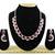 Pink color rhodium plating festive wear designer necklace set