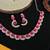 Maroon color rhodium plating festive wear designer necklace set