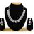 Pink color rhodium plating festive wear designer necklace set