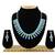 Turquoise color rhodium plating festive wear designer necklace set