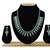 Green color rhodium plating festive wear designer necklace set