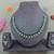 Green color rhodium plating festive wear designer necklace set