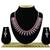 Maroon color rhodium plating festive wear designer necklace set