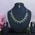 Green color rhodium plating festive wear designer necklace set