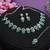 Green color rhodium plating festive wear designer necklace set