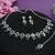 Beige color rhodium plating festive wear designer necklace set