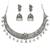 Navratri oxidised silver plated choker necklace with earrings set for women