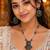 Navratri oxidised silver plated necklace with earrings jewellery set for women