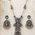 Navratri oxidised silver plated necklace with earrings jewellery set for women