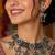 Navratri oxidised silver plated choker necklace with earrings set for women